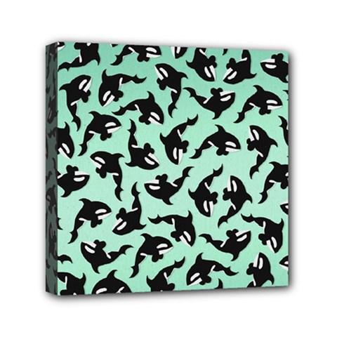 Orca Killer Whale Fish Mini Canvas 6  X 6  (stretched) by Ndabl3x