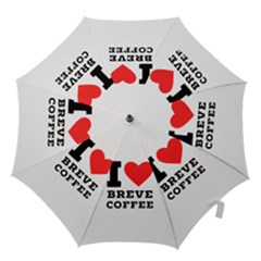 I Love Breve Coffee Hook Handle Umbrellas (medium) by ilovewhateva