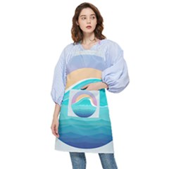 Tsunami Tidal Wave Minimalist Logo Ocean Sea Pocket Apron by Wav3s