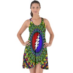 Grateful Dead Pattern Show Some Back Chiffon Dress by Wav3s