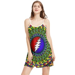 Grateful Dead Pattern Summer Frill Dress by Wav3s