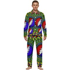 Grateful Dead Pattern Men s Long Sleeve Velvet Pocket Pajamas Set by Wav3s