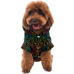 Circuit Hexagonal Geometric Pattern Background Pattern Dog Coat by Wav3s