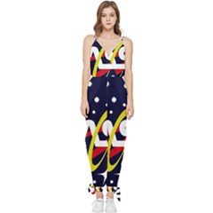 Nasa Insignia Sleeveless Tie Ankle Chiffon Jumpsuit by Wav3s