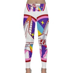 Badge-patch-pink-rainbow-rocket Lightweight Velour Classic Yoga Leggings by Wav3s