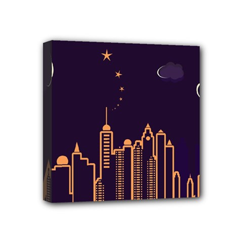 Skyscraper-town-urban-towers Mini Canvas 4  X 4  (stretched) by Wav3s