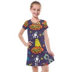 Vector Flat Space Design Background With Text Kids  Cross Web Dress by Wav3s