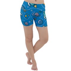 About-space-seamless-pattern Lightweight Velour Yoga Shorts by Wav3s