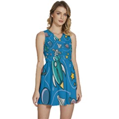About-space-seamless-pattern Sleeveless High Waist Mini Dress by Wav3s
