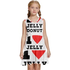 I Love Jelly Donut Kids  Sleeveless Tiered Mini Dress by ilovewhateva