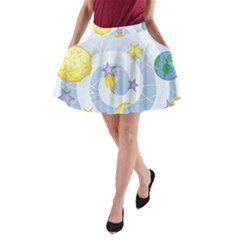 Science Fiction Outer Space A-line Pocket Skirt by Ndabl3x