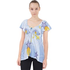 Science Fiction Outer Space Lace Front Dolly Top by Ndabl3x