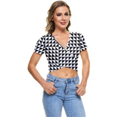 Optical Illusion Black Short Sleeve Foldover Tee by Ndabl3x