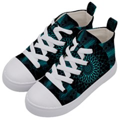 Ornament District Turquoise Kids  Mid-top Canvas Sneakers by Ndabl3x
