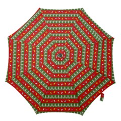 Christmas Papers Red And Green Hook Handle Umbrellas (small) by Ndabl3x