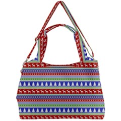 Christmas Color Stripes Pattern Double Compartment Shoulder Bag by Ndabl3x