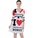 I love chocolate donut Quarter Sleeve Ruffle Waist Dress View1