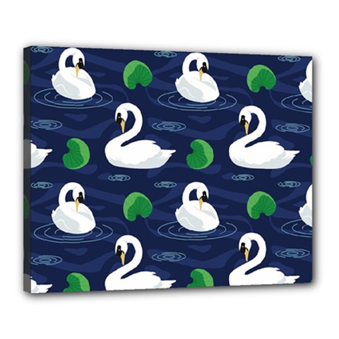 Swan Pattern Elegant Design Canvas 20  X 16  (stretched) by Vaneshart