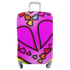 Stained Glass Love Heart Luggage Cover (medium) by Vaneshart