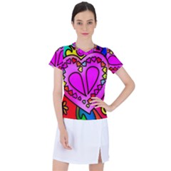 Stained Glass Love Heart Women s Sports Top by Vaneshart