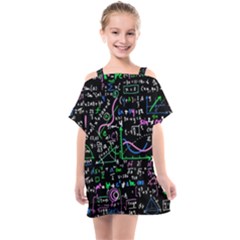 Math-linear-mathematics-education-circle-background Kids  One Piece Chiffon Dress by Vaneshart