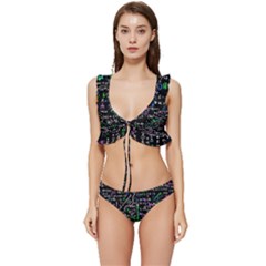 Math-linear-mathematics-education-circle-background Low Cut Ruffle Edge Bikini Set by Vaneshart