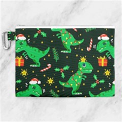 Christmas-funny-pattern Dinosaurs Canvas Cosmetic Bag (xl) by Vaneshart