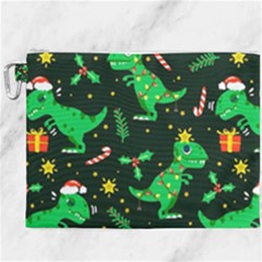 Christmas-funny-pattern Dinosaurs Canvas Cosmetic Bag (xxxl) by Vaneshart