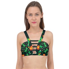 Christmas-funny-pattern Dinosaurs Cage Up Bikini Top by Vaneshart