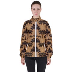 Camel Palm Tree Women s High Neck Windbreaker by Vaneshop