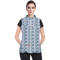 Fishes Pattern Background Theme Art Women s Puffer Vest by Vaneshop