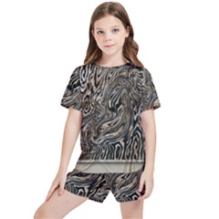 Zebra Abstract Background Kids  Tee And Sports Shorts Set by Vaneshop