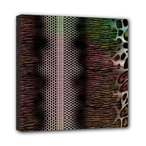 Leopard Animal Shawl Honeycomb Mini Canvas 8  X 8  (stretched) by Vaneshop