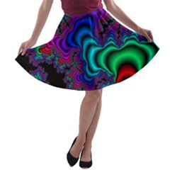 Abstract Piece Color A-line Skater Skirt by Vaneshop