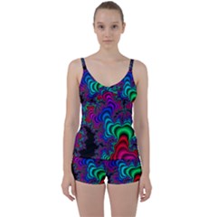Abstract Piece Color Tie Front Two Piece Tankini by Vaneshop