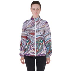 Abstract Background Ornamental Women s High Neck Windbreaker by Vaneshop