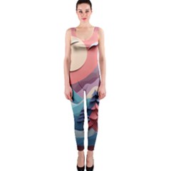 Paper Art Pastel One Piece Catsuit by Vaneshop