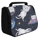 Space Cat Illustration Pattern Astronaut Full Print Travel Pouch (Big) View2