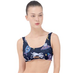 Space Cat Illustration Pattern Astronaut The Little Details Bikini Top by Wav3s