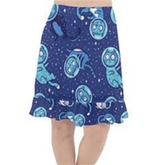 Cat Spacesuit Space Suit Astronaut Pattern Fishtail Chiffon Skirt by Wav3s