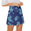 Cat Spacesuit Space Suit Astronaut Pattern Mini Front Wrap Skirt View3
