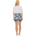Japanese Wave Pattern Mini Front Wrap Skirt View4