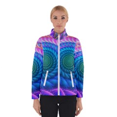 Peacock Feather Fractal Women s Bomber Jacket by Wav3s