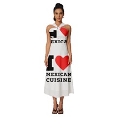 I Love Mexican Cuisine Sleeveless Cross Front Cocktail Midi Chiffon Dress by ilovewhateva