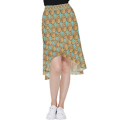 Owl Bird Pattern Frill Hi Low Chiffon Skirt by Vaneshop
