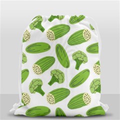 Vegetable Pattern With Composition Broccoli Drawstring Bag (small) by Grandong