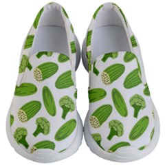 Vegetable Pattern With Composition Broccoli Kids Lightweight Slip Ons by Grandong