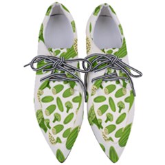 Vegetable Pattern With Composition Broccoli Pointed Oxford Shoes by Grandong