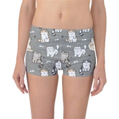 Cute Cat Pattern Cartoon Boyleg Bikini Bottoms by Cowasu