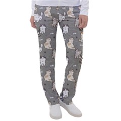 Cute Cat Pattern Cartoon Women s Casual Pants by Cowasu